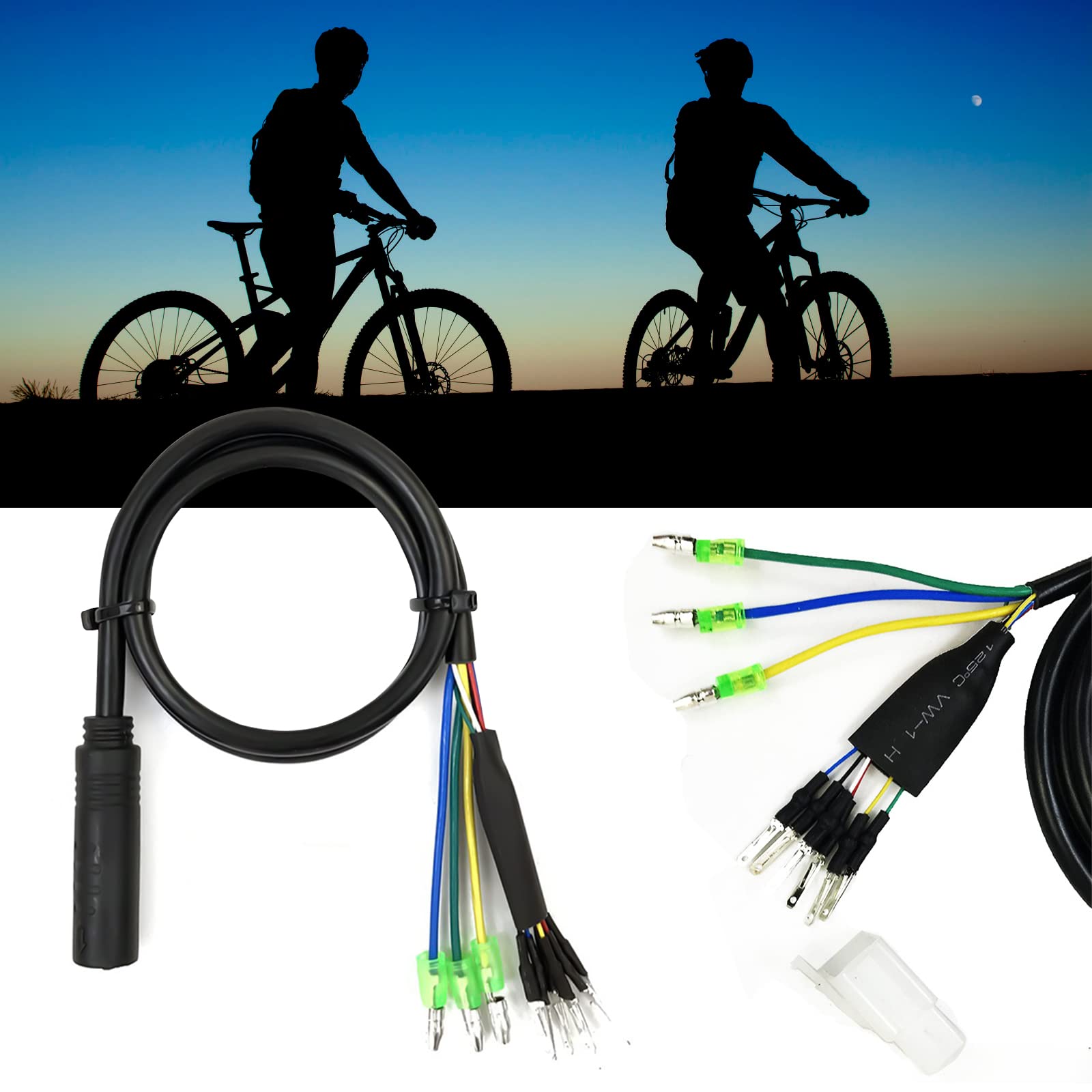 OneGas Hub Motor Convert Extension Cable,9 Pin Electric Bicycle Extension Cord with Male Connector,60CM Waterproof Connector Electric Bike Accessories