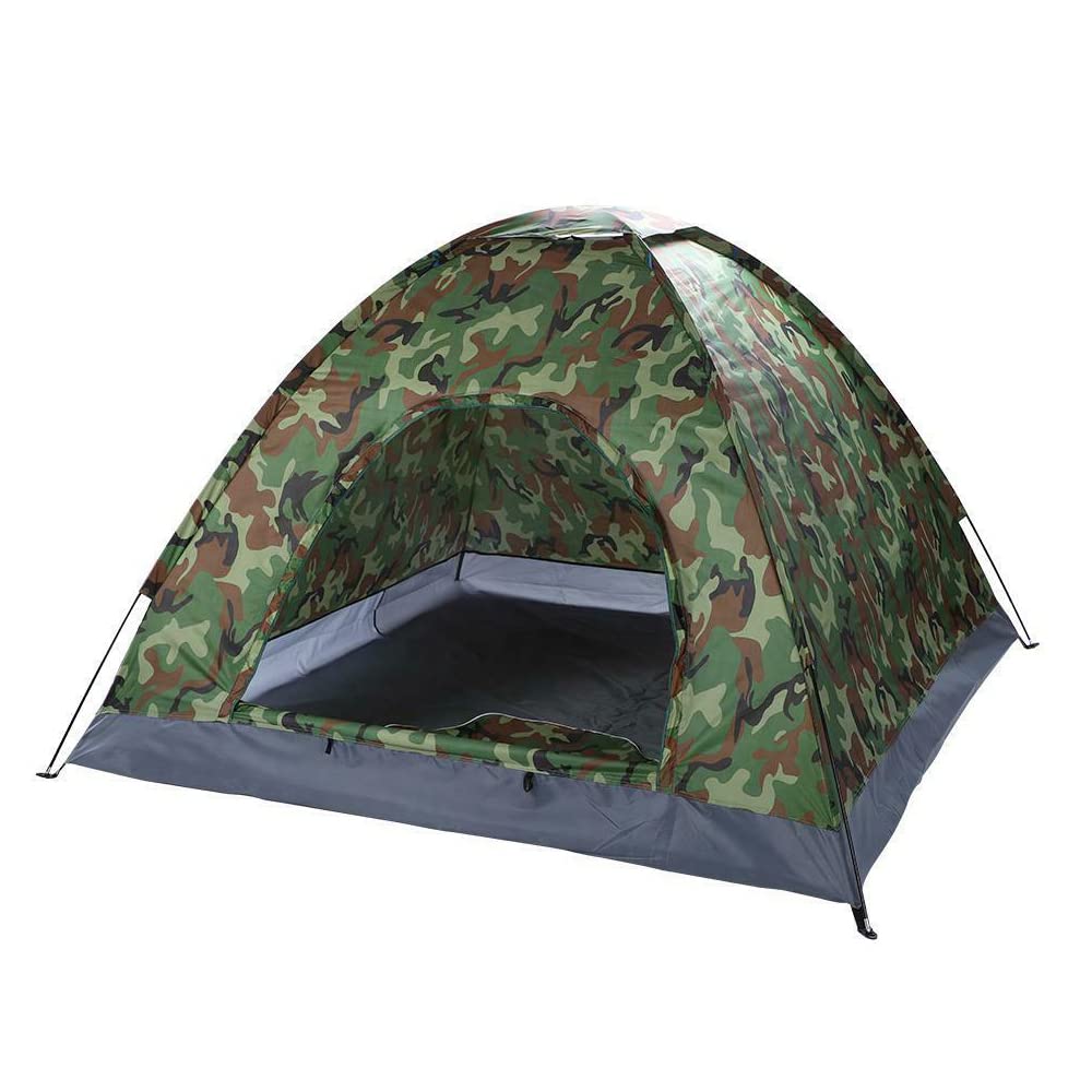 Camping Dome Tent Camouflage, Lightweight Waterproof Camping Tent with Carry Bag Portable Windproof Backpacking Tent Spacious Family Tents for Outdoor Camping Hiking (1-2 Person)