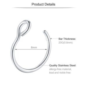 Mayhoop Fake Nose Ring Faux Nose Ring Fake Nose Ring Hoop Fake Nose Ring Stud Fake Nose Piercing for Women Men