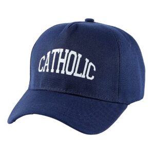 Needzo Catholic Baseball Cap, Adjustable Trucker Hat, One Size Fits Most Navy