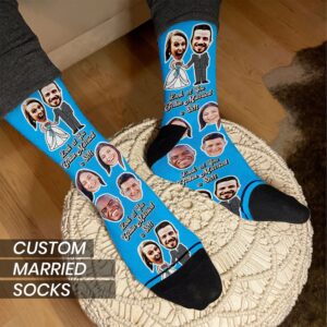 UNDSPTD Custom Face Socks for Any Occasion, Occasion Gift Customized Socks with Faces (Married)