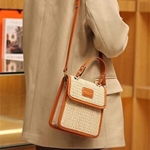 Women Straw Crossbody Bag Shoulder Bag Chic Hobo Tote Bag Mini Handbag Purse Cell Phone Bag Summer Beach