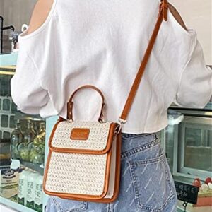 Women Straw Crossbody Bag Shoulder Bag Chic Hobo Tote Bag Mini Handbag Purse Cell Phone Bag Summer Beach