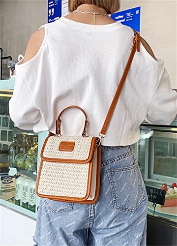 Women Straw Crossbody Bag Shoulder Bag Chic Hobo Tote Bag Mini Handbag Purse Cell Phone Bag Summer Beach