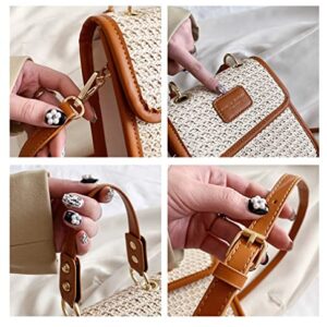 Women Straw Crossbody Bag Shoulder Bag Chic Hobo Tote Bag Mini Handbag Purse Cell Phone Bag Summer Beach