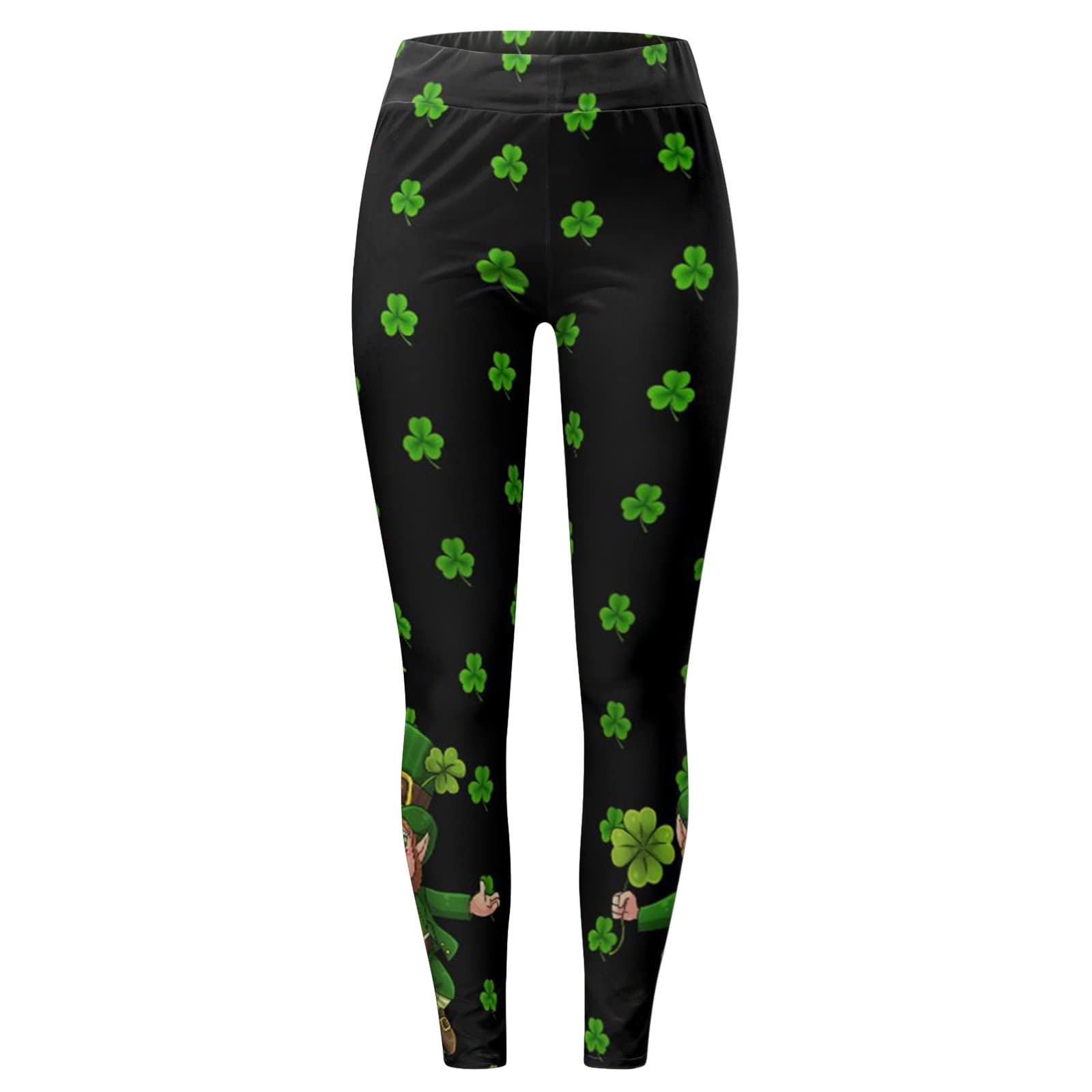 Women's St Patrick's Day Leggings Tights Irish Clover High Waist Skinny Pants Stretchy Butt Lifting Yoga Pants for Women,Workout Shorts Womens,Athletic Shorts for Women