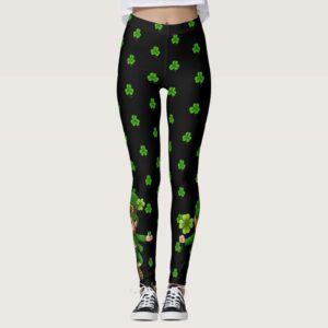 Women's St Patrick's Day Leggings Tights Irish Clover High Waist Skinny Pants Stretchy Butt Lifting Yoga Pants for Women,Workout Shorts Womens,Athletic Shorts for Women