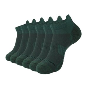 ADILAIDUN 6/12 Pairs Women Athletic Socks No Show,women's Running Ankle Socks Sports Socks Essential Lightweight Size 4-11 (Dark Green-6 Pairs)