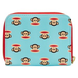 loungefly paul frank julius head faux leather zip wallet