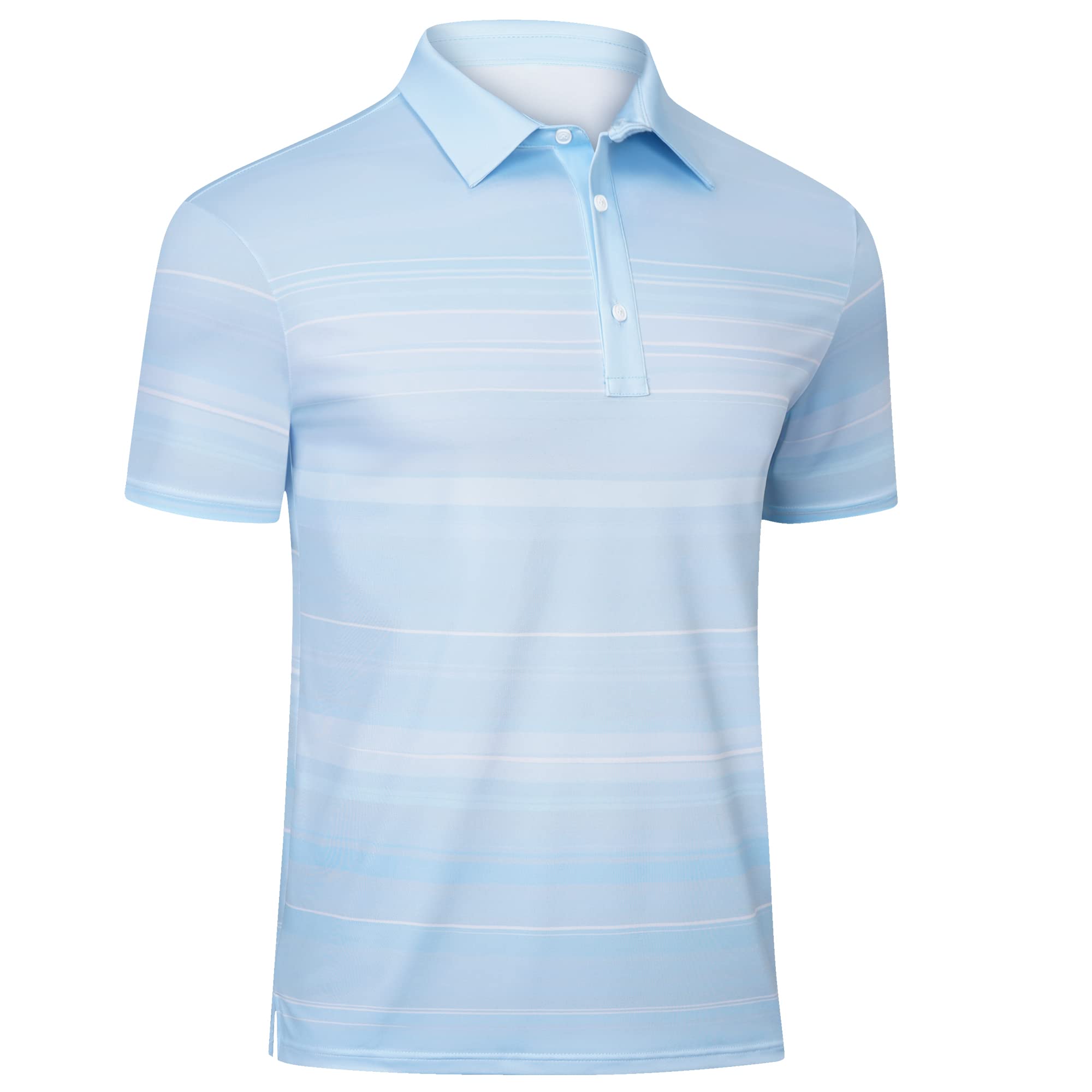 AULEEGAR Mens Golf Shirt Lightweight UPF 30+ XL Blue Stripe