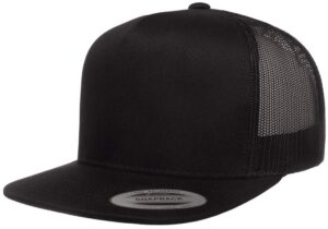 the hat pros | yp classics yupoong 5 panel classic trucker cap (black)