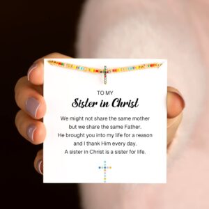 Sister in Christ Bracelet, Christian Gifts for Women, Religious Gifts for Women, Christian Bracelet for Women, Sister Bracelets for Women, Cross Bracelets for Sisters, Religious Bracelets for Women