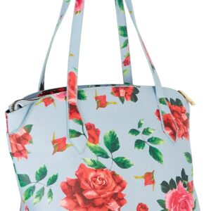 Betsey Johnson Greer Floral Print Vegan Leather Tote Bag One Size Blue multi