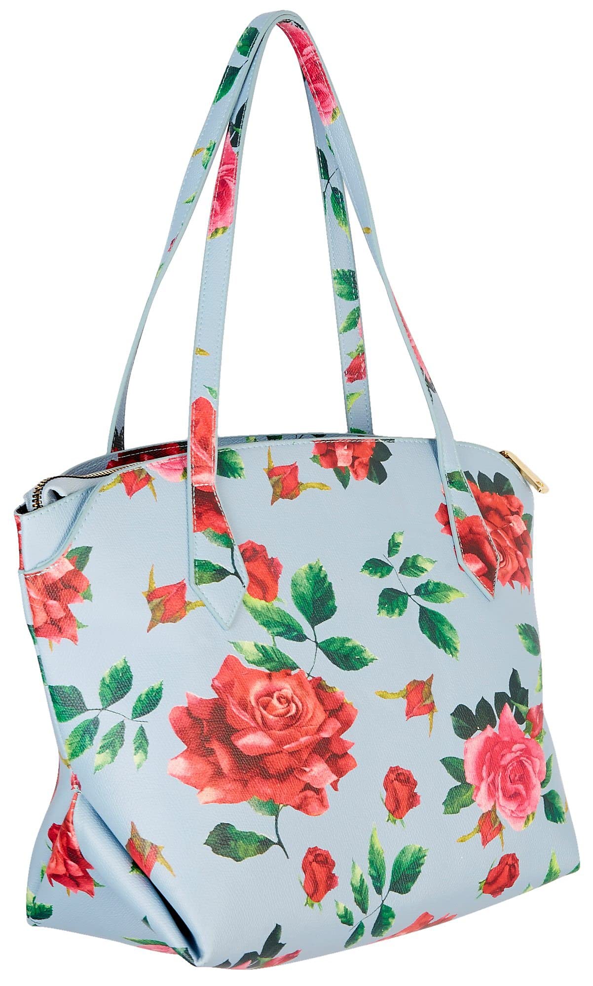 Betsey Johnson Greer Floral Print Vegan Leather Tote Bag One Size Blue multi