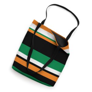 Uneven Orange and Green Rattler Stripes Tote Bag