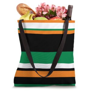 Uneven Orange and Green Rattler Stripes Tote Bag