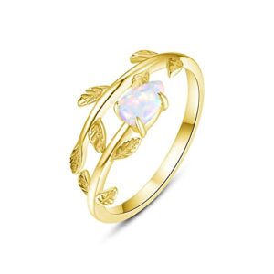 PRAYMOS Gold Rings for Women Trendy 925 Sterling Silver Leaf Rings Adjustable Thumb Rings Jewelry Rings