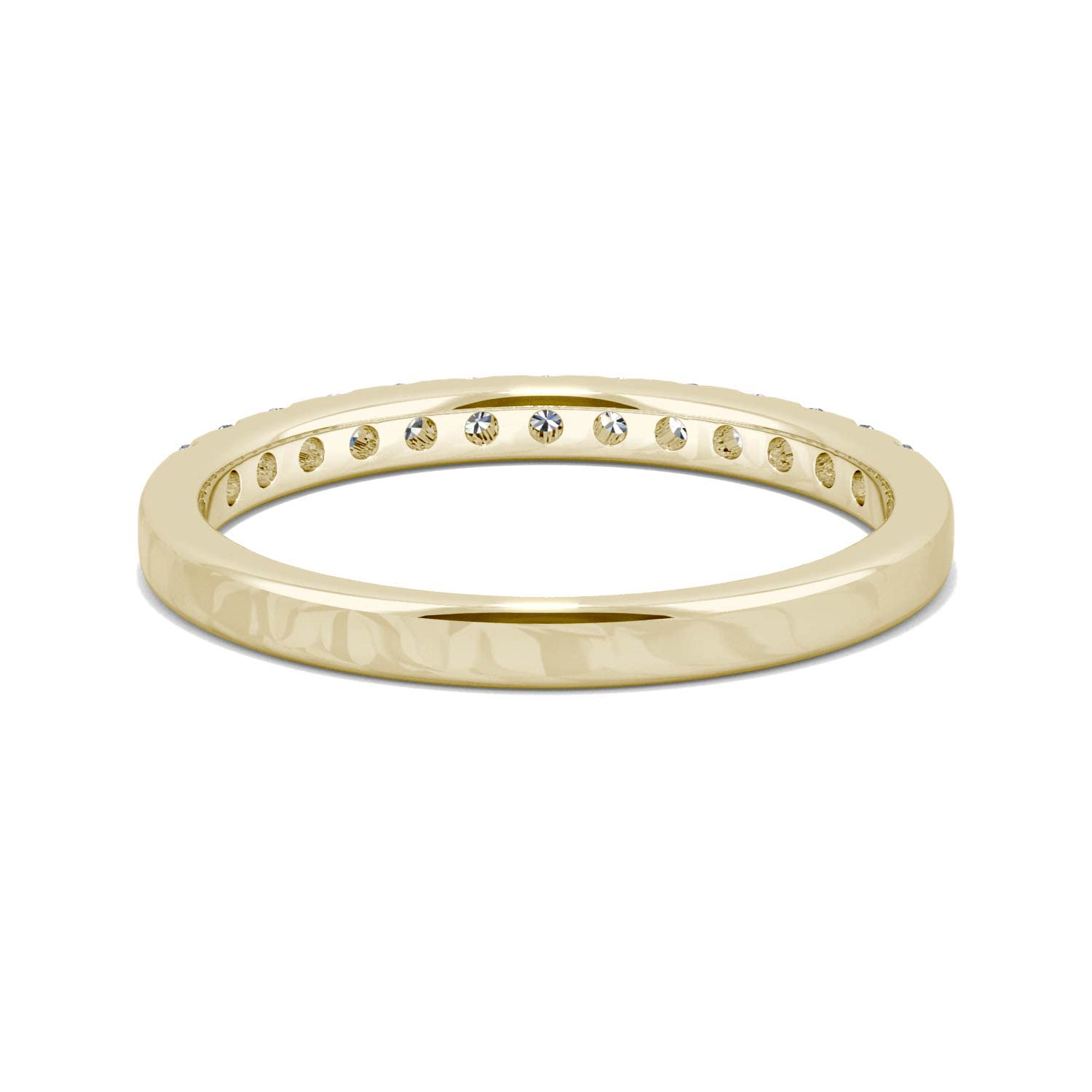 14K Yellow Gold Forever One 1.8mm Round Moissanite Wedding Band-size 8.75 0.29cttw DEW by Charles & Colvard