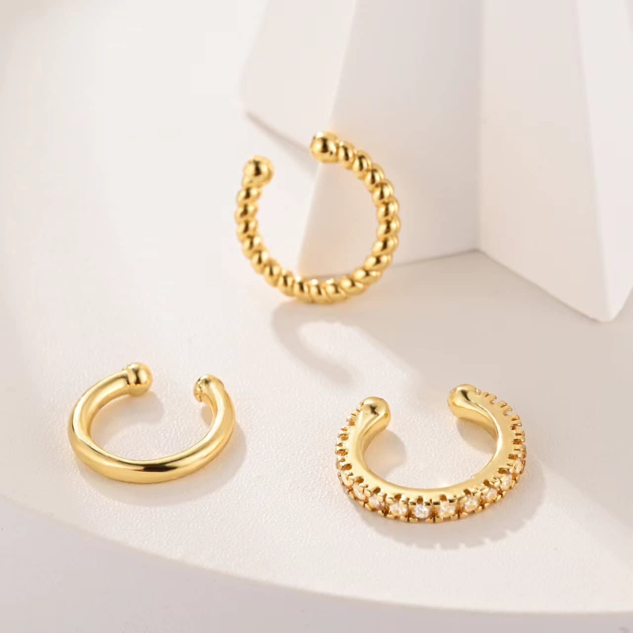 6Pcs Ear Cuff for Women 14K Gold Plated Cuff Earrings for Women Gold Ear Cuffs Non Pierced Ear Clips Cartilage Earring Women Jewelry (6Pcs Gold)