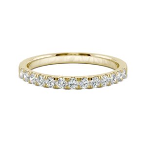 14K Yellow Gold Forever One 1.8mm Round Moissanite Wedding Band-size 8.75 0.29cttw DEW by Charles & Colvard