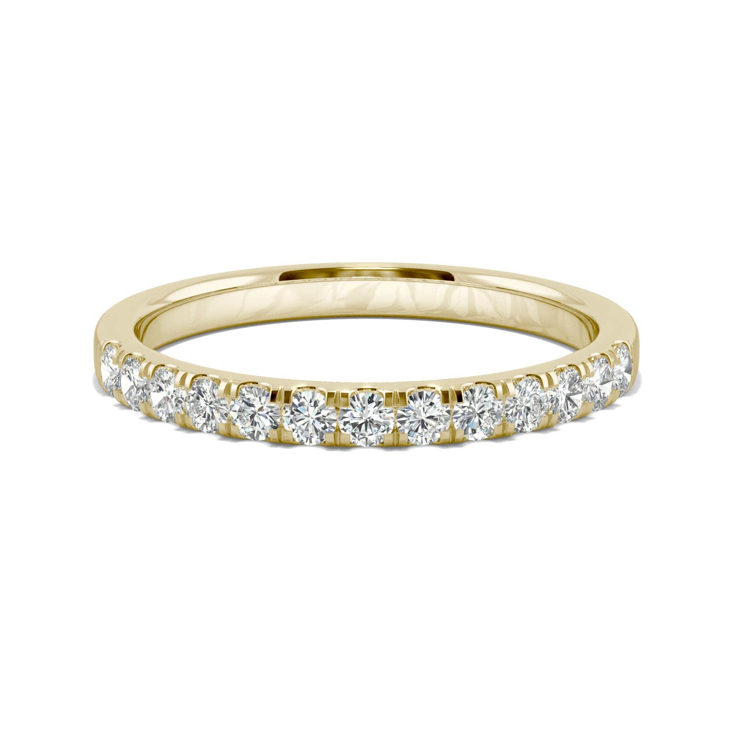 14K Yellow Gold Forever One 1.8mm Round Moissanite Wedding Band-size 8.75 0.29cttw DEW by Charles & Colvard