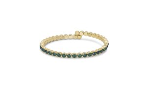 hot jewelry box 14k gold plated tennis bracelet | gold bangle jewelry bracelets for women | aesthetic accessories with exquisite cz and adjustable memory wire for easy fit on any wrist size