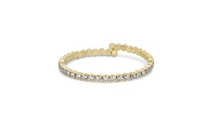 hot jewelry box 14k gold plated tennis bracelet | gold bangle jewelry bracelets for women | aesthetic accessories with exquisite cz and adjustable memory wire for easy fit on any wrist size