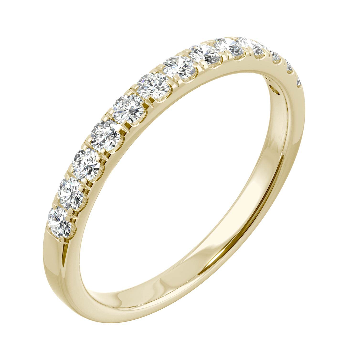 14K Yellow Gold Forever One 1.8mm Round Moissanite Wedding Band-size 8.75 0.29cttw DEW by Charles & Colvard