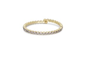 hot jewelry box 14k gold plated tennis bracelet | gold bangle jewelry bracelets for women | aesthetic accessories with exquisite cz and adjustable memory wire for easy fit on any wrist size