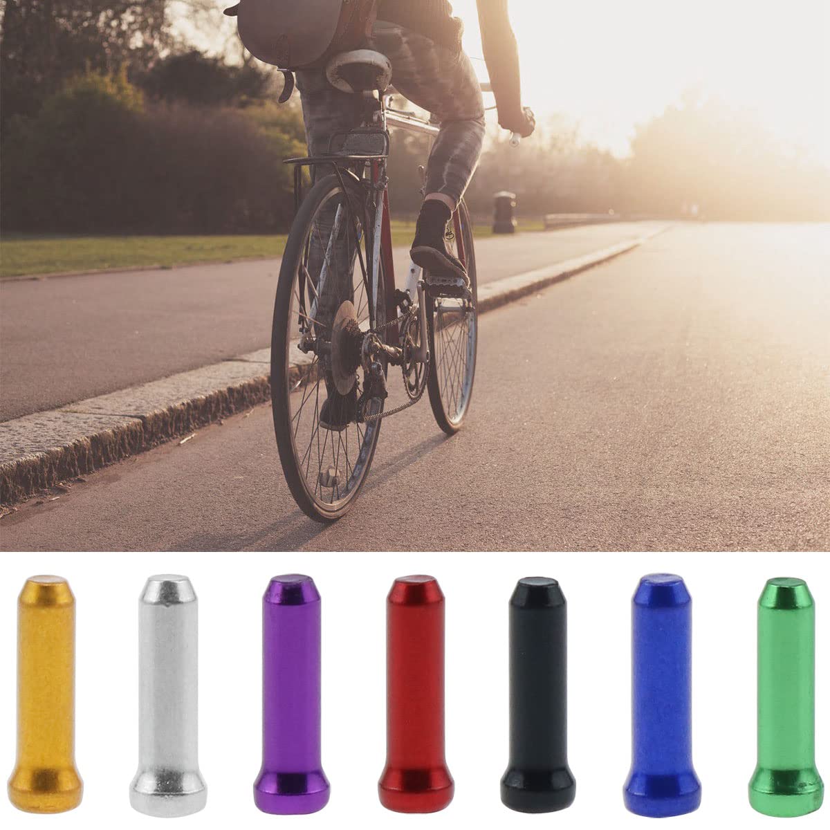 Haidong Bicycle Cable End Cover Aluminum Alloy Bicycle Cable End Cover Bicycle Wire Tube End Cover Bicycle Brake Cable End Bicycle Brake Cable Cap Suitable for Road Bicycles and Mountain Bikes