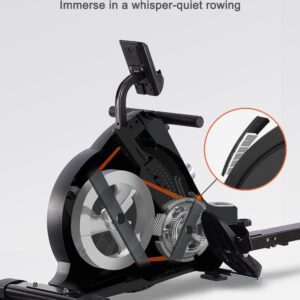 ECHANFIT Magnetic Rowing Machine for Home use，Foldable Rower Whit 350 LB Weight Capacity 16 Levels，Rower Machine Whit Adjustable Resistance LCD Monitor and Tablet Holder