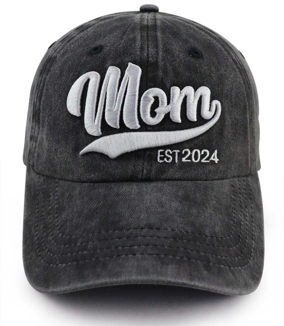 New Mom Gifts for Women, Funny Mom Est 2024 Hat, Adjustable Cotton 3D Embroidered Pregnancy Must Haves Baseball Cap, Mothers Day Birthday Gifts for Her Wife New Moms Pregnant Mama Friends Sister