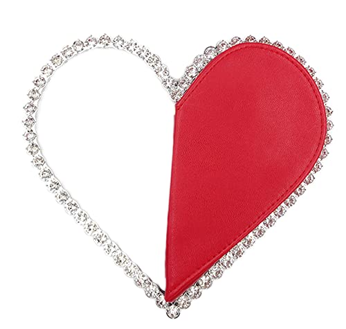 Women Cute Heart Shape Evening Clutch Bags Rhinestone Diamond Tote Bag Frame Wedding Party Purse Handbag