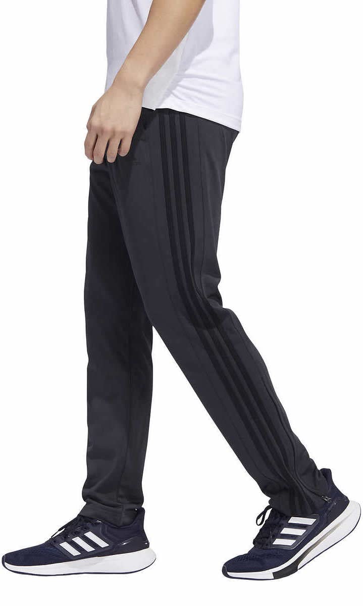 adidas Mens Midweight Essential Tricot Zip Track Pants (as1, Alpha, l, Regular, Regular, Carbon/Black)