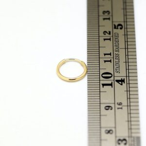 14K Solid Yellow Gold Hinged Segment Nose Ring Ring - Solid Gold Nose Ring- Septum Ring - 18 Gauge - 6mm Diameter Clicker Nose Ring Jewelry