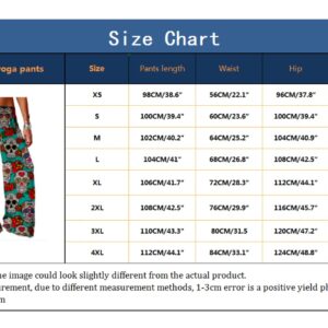 SIAOMA Women's Skull Printing Pants Plus Size Active Yoga Pants Loose Trousers(RoseSkull,3X-Large)