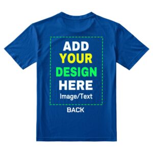 Custom T Shirts for Men, Personalized Tshirts Design Your Own Image Text T-Shirt Cotton Tee Front/Back Print Father Gifts M-Blue