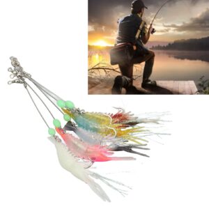 KUIDAMOS Fishing Lures, Fluorescent 5 Colors 10Pcs Soft Soft Shrimp Fishing Tackle for Freshwater Saltwater