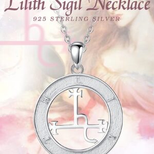 CELESTIA Lilith Necklace for Women Sterling Silver Pegan Jewelry Lilith Sigil Pegan Gifts for Women