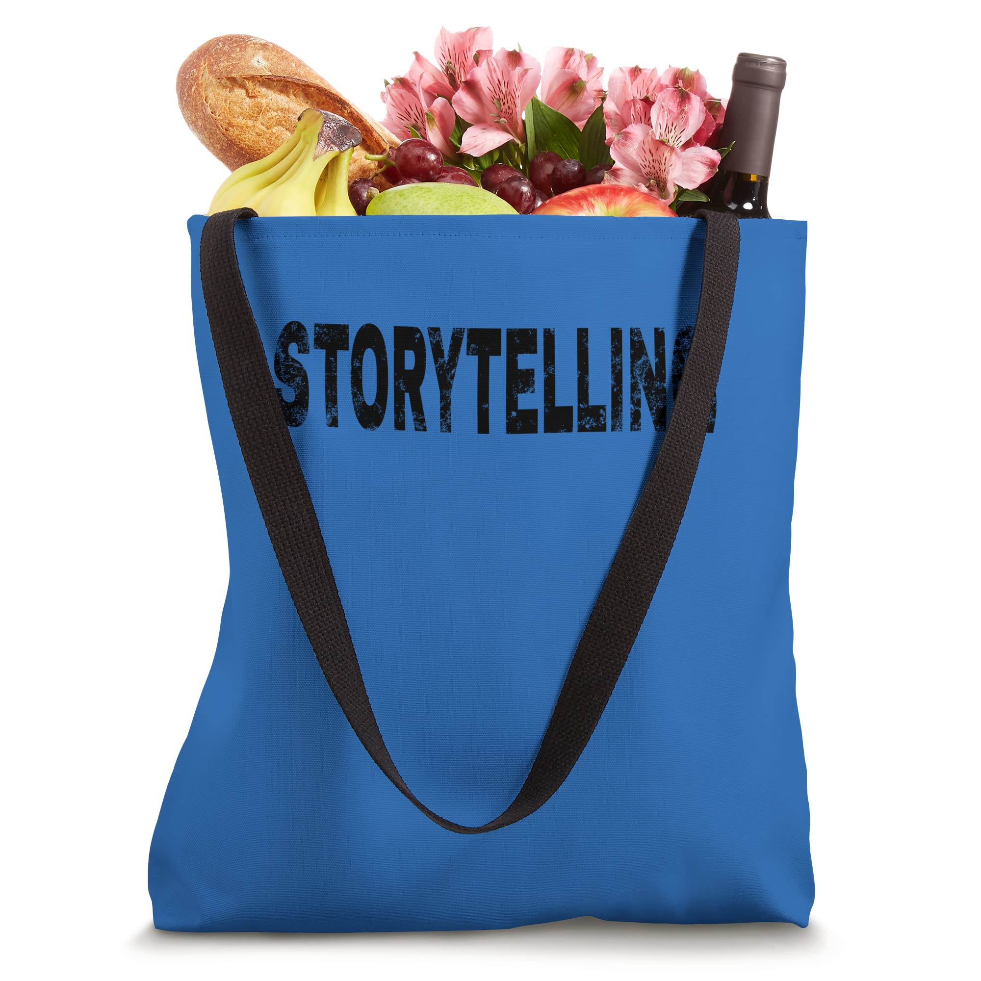 Vintage Storytelling Black Text Hobby Apparel Tote Bag