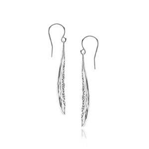 925 Sterling Silver Earrings Large Drop Shape Lace, Oxidized, Stylish, Hypoallergenic, Nickel and Lead-free, Artisan Handcrafted Designer Collection, French Wire Back, Made In Israel, Gift For Her