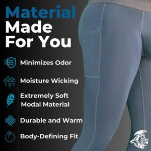 Real Men 28in Modal Leggings D Pouch Med 1pk Gry Modal Mens Tights with Pouch Mens Tights and Leggings Men's Underwear Thermal