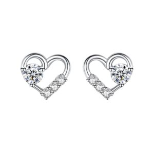 925 sterling silver stud earrings: cz simulated diamond earring handmade fashion stackable ear rings for women teen girls ed2708