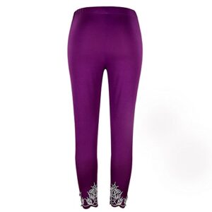 BAGELISE Leggings for Women High Waist Scrunch Butt Leggings for Women Seamless High Waisted Slimming Workout Gym Yoga Pants Capri Pants for Women Womens Sweatpants Tall Purple