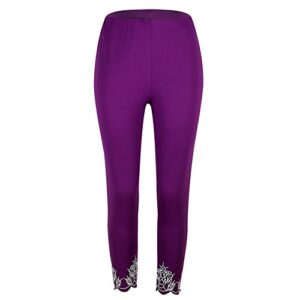 BAGELISE Leggings for Women High Waist Scrunch Butt Leggings for Women Seamless High Waisted Slimming Workout Gym Yoga Pants Capri Pants for Women Womens Sweatpants Tall Purple