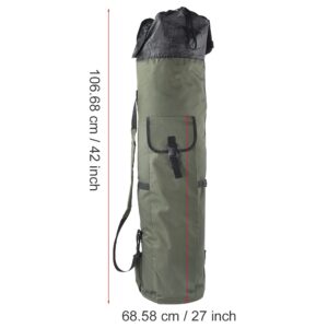 Flbirret Nylon Fishing Tackle Storage Bag w/Reversible Zipper, Portable Durable Multifunction Reversible Zipper Outdoor Rod Tools