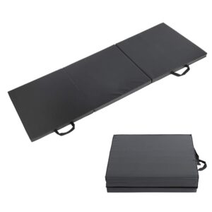 foldable sports fitness yoga mat, exercise workout mat 180x60x3cm black gym training gymnastics accessories