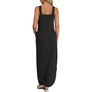 Dresses for Women 2023 Casual Loose Sleeveless Boho Long Beach Dress Criss Cross Slit Side Summer Maxi Sun Dresses