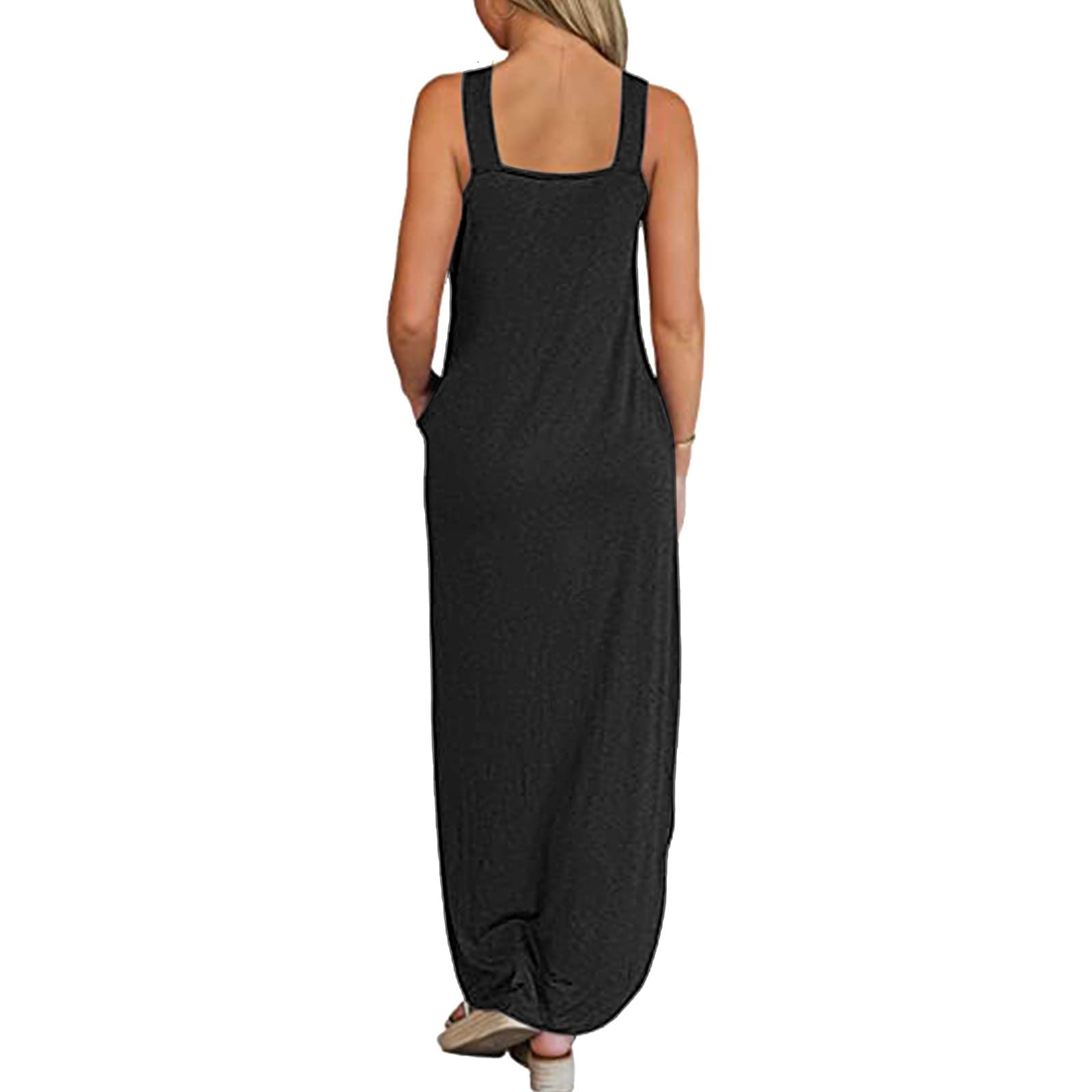 Dresses for Women 2023 Casual Loose Sleeveless Boho Long Beach Dress Criss Cross Slit Side Summer Maxi Sun Dresses