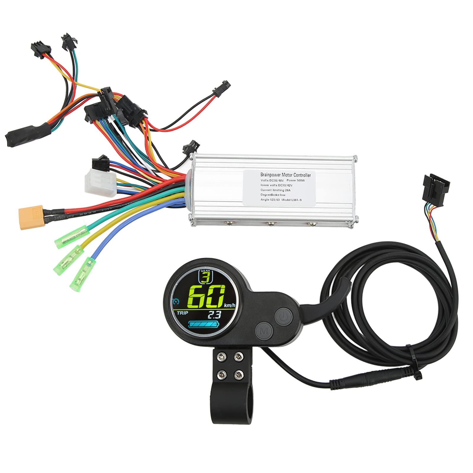 SPYMINNPOO Ebike Brushless Controller Kit,36V 48V 500W Controller with LCD Display Electric Bike Scooter Motor Parts Accessories